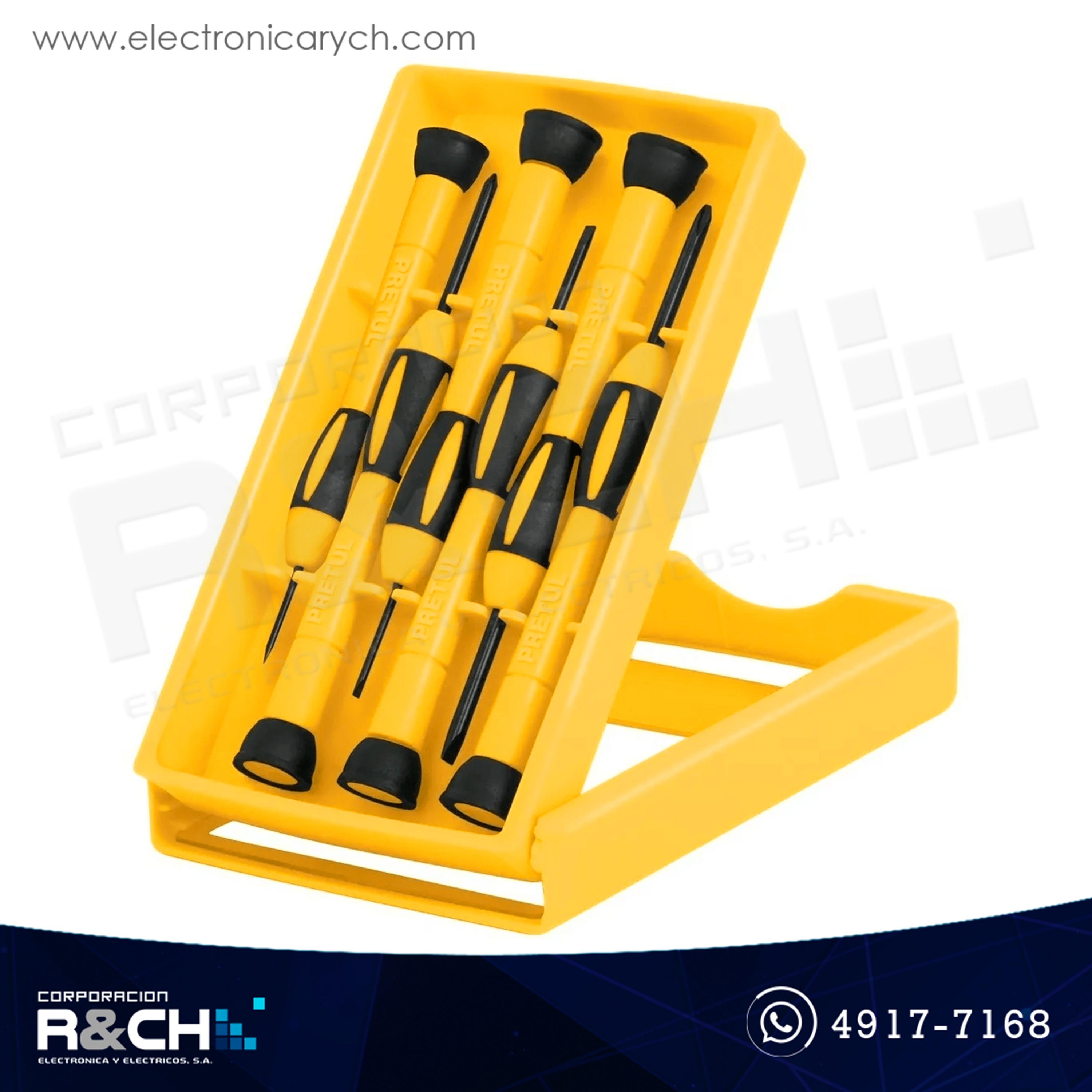 21381 Destornillador juego de 6 pcs de joyero o de precisión Pretul
