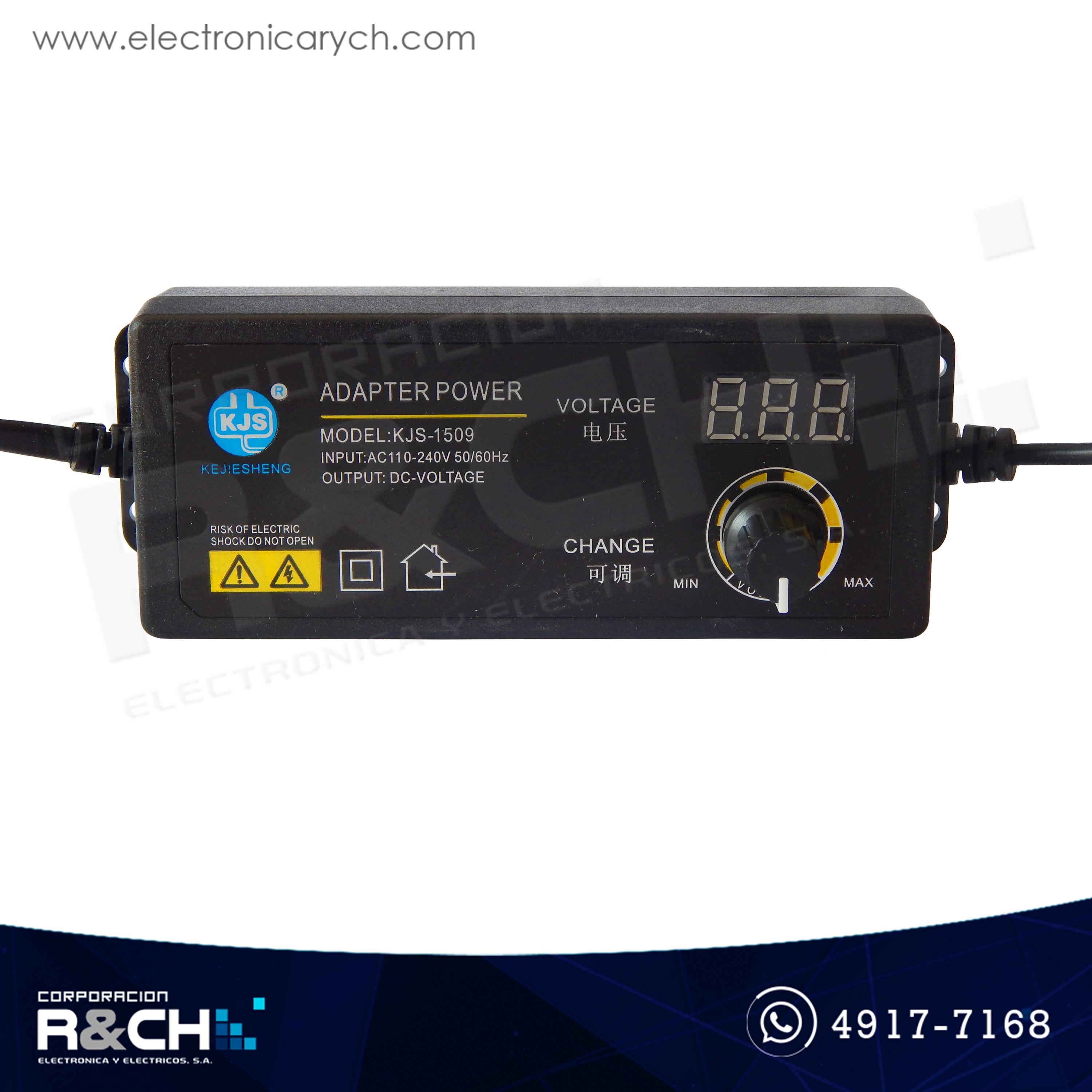 AD-KJS1509 Adaptador variable VDCo=3-24V 60W, VAC=100-240, con indicador digital