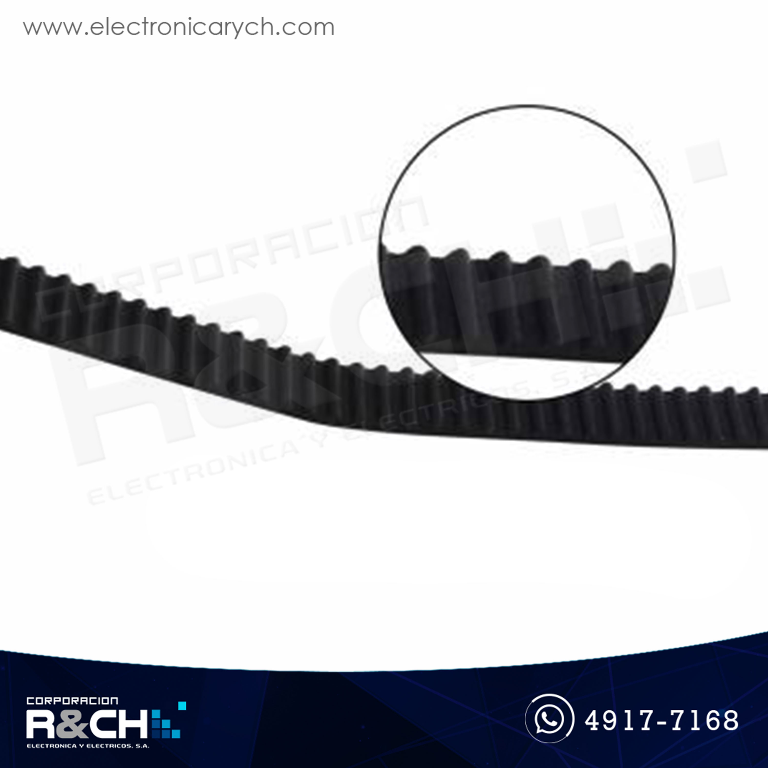 PL-500B Faja dentada de caucho L=500mm A=6mm GT2 mm