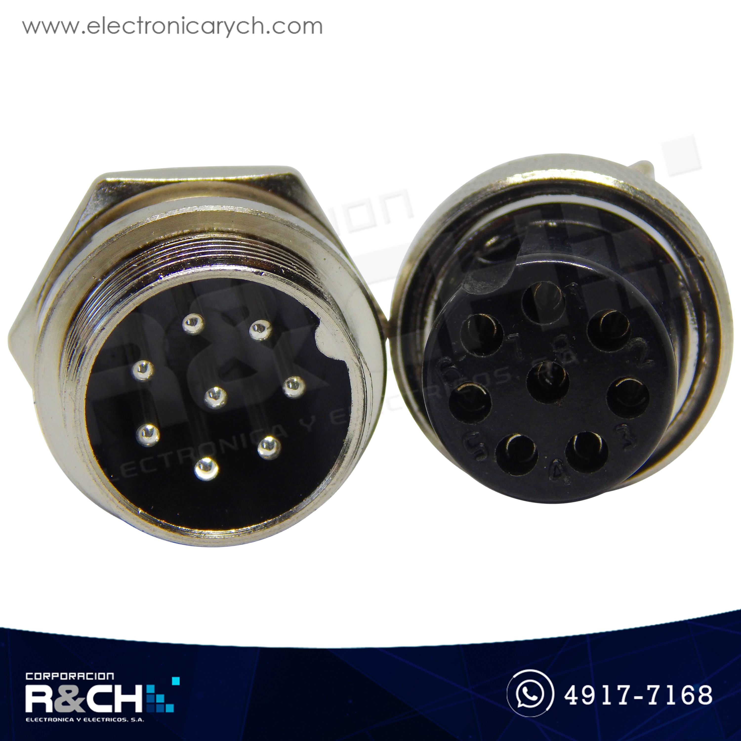 CN-GX20-8 Conector GX20 8 Pin Macho y Hembra