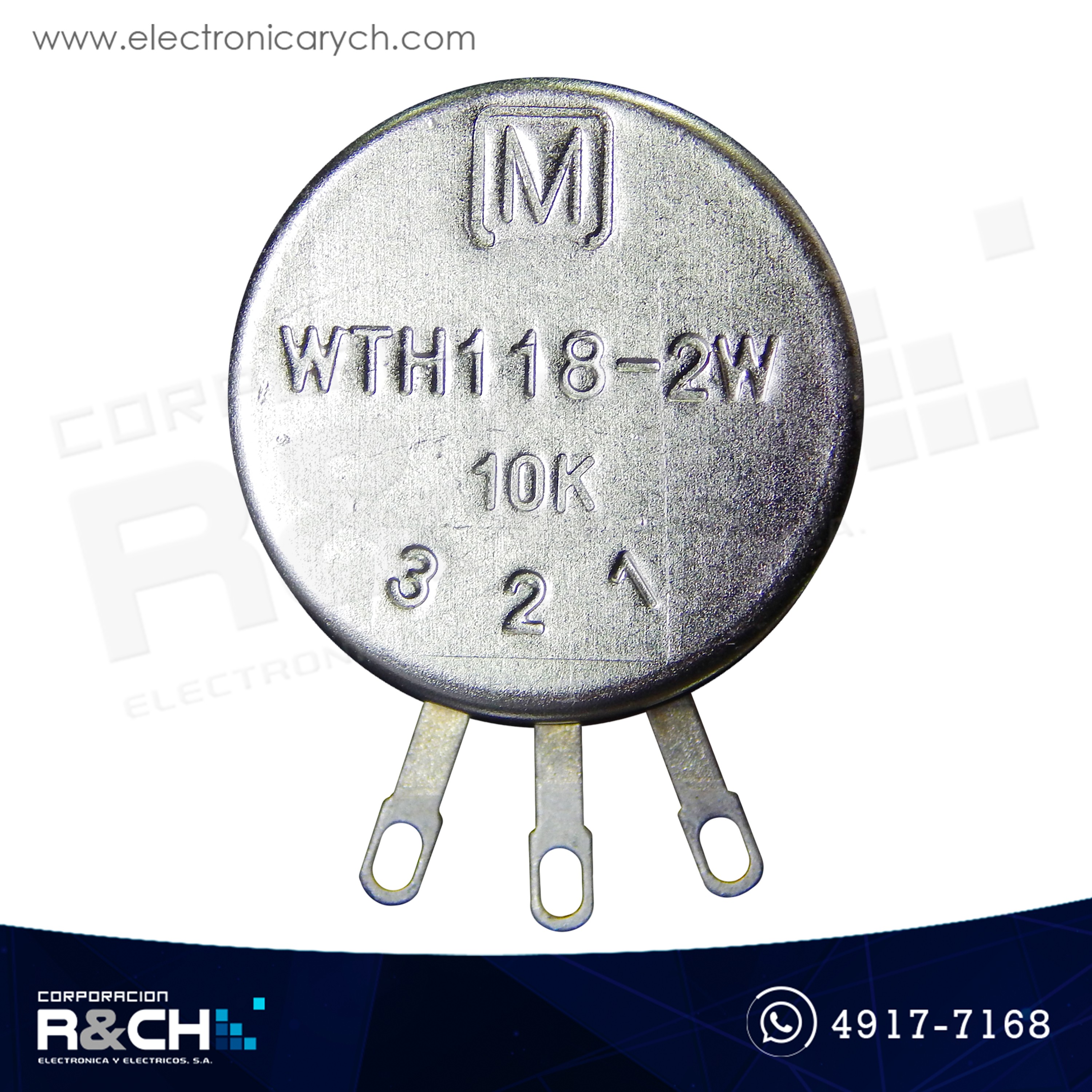 PT-11810K Potenciómetro  10K ohm WTH118-1A 2W
