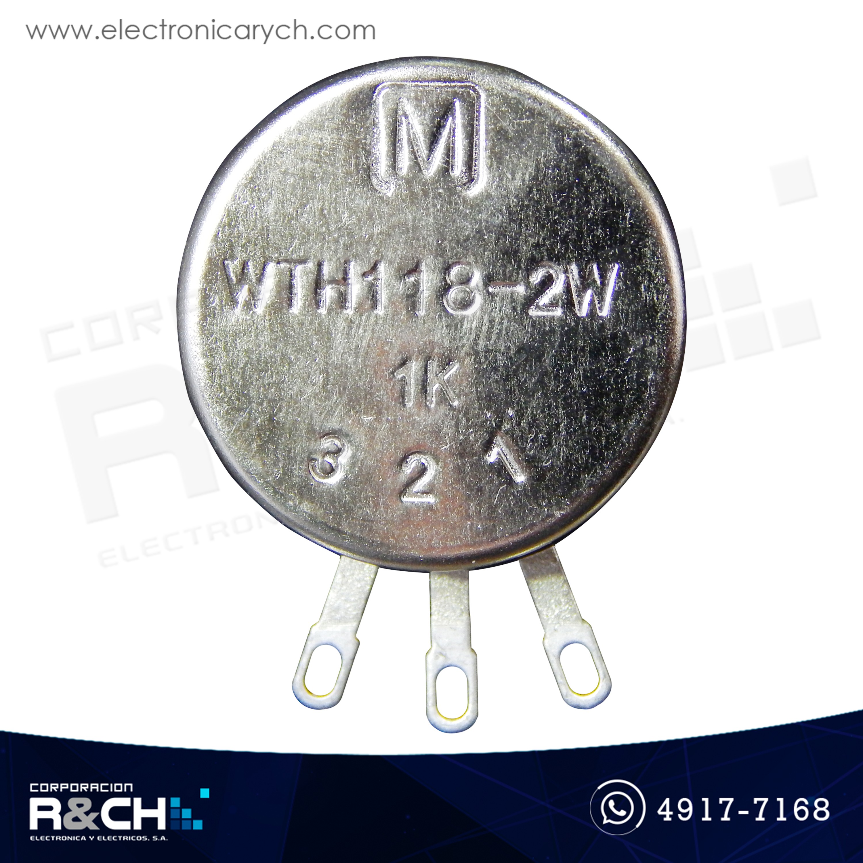 PT-1181K Potenciómetro  1K ohm WTH118-1A 2W