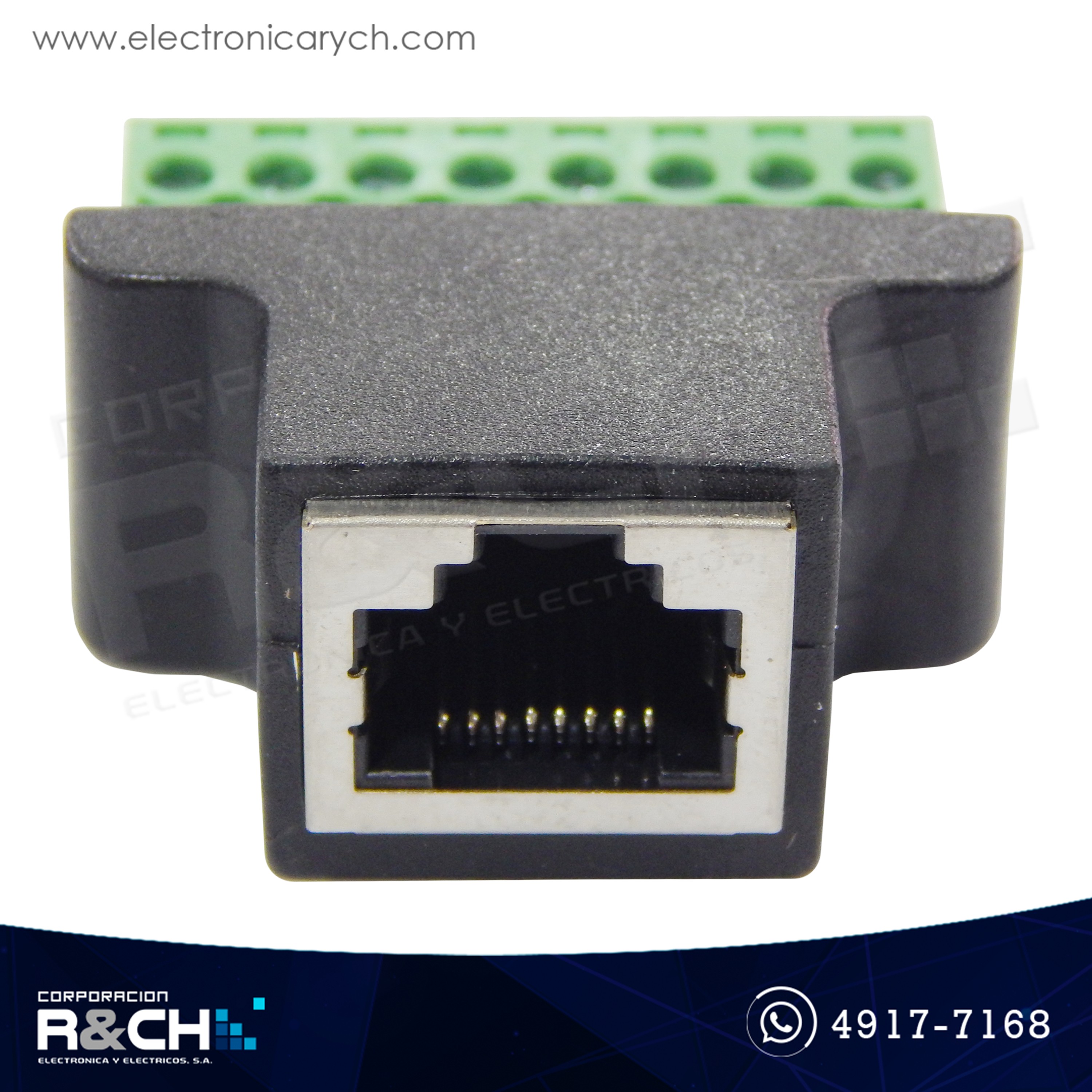 AD-RJ45F Adaptador Jack Hembra RJ45 a Bornera 8 Pin