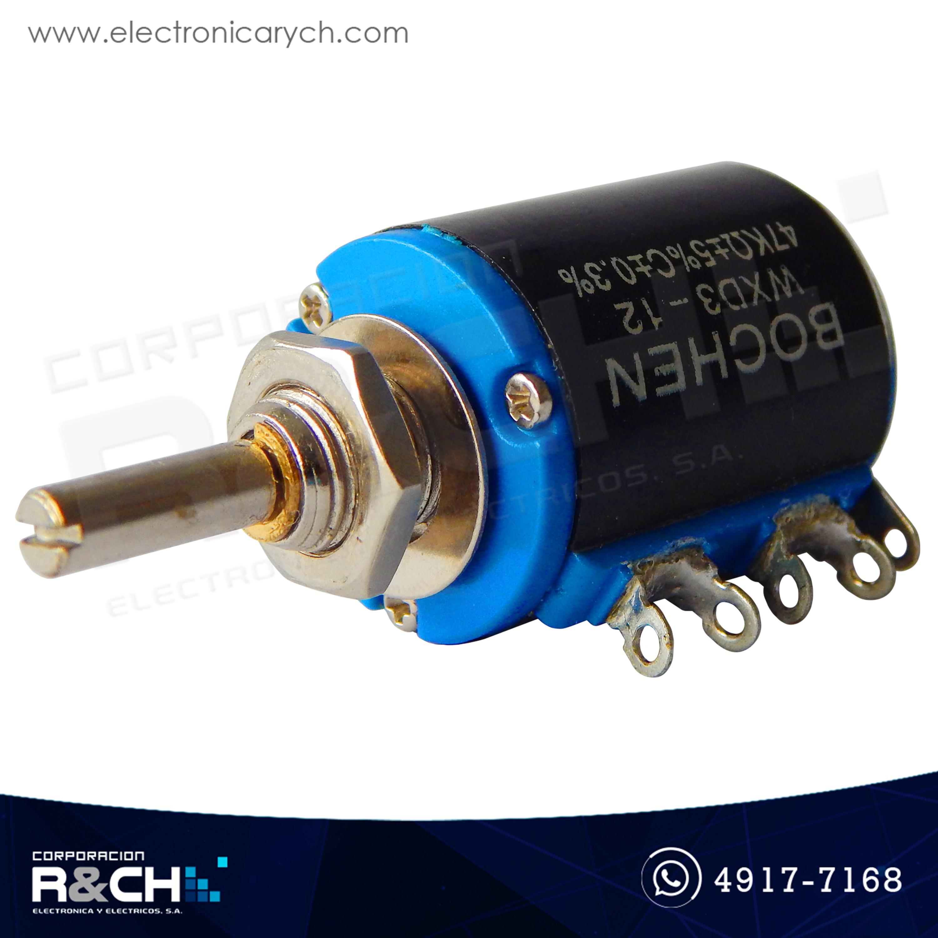 PT-WXD3-12-47K Potenciometro Multivuelta 47K 1W WXD3-12-1W