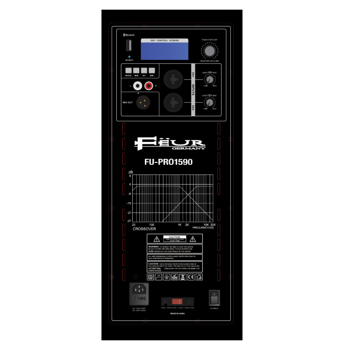 FU-PRO1590 Bocina Aplificada 15&quot; 900-1800W FEUR