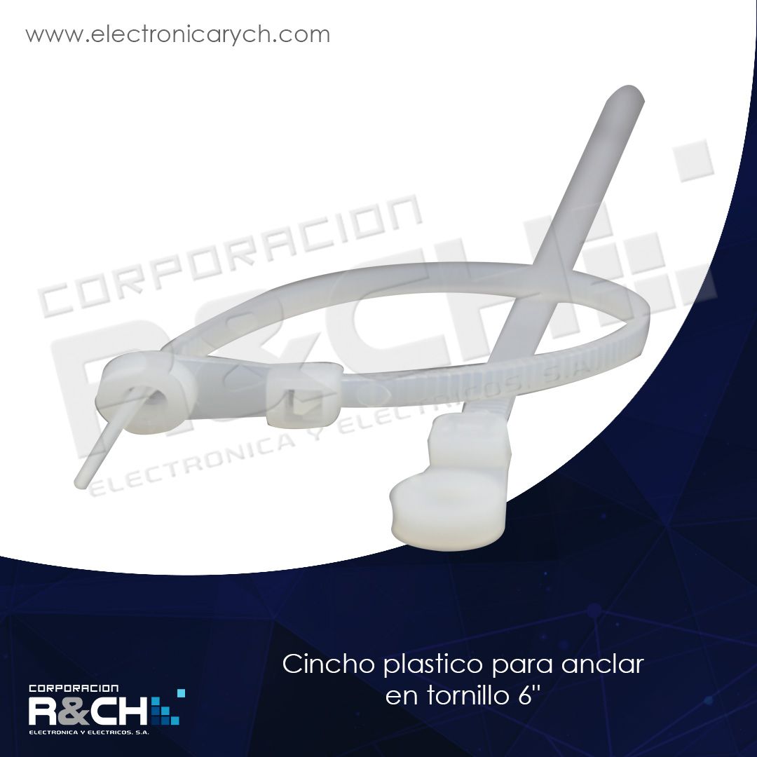 HM-CTH-6 cincho plastico para anclar en tornillo 6&quot; 30LBs 100 unidades