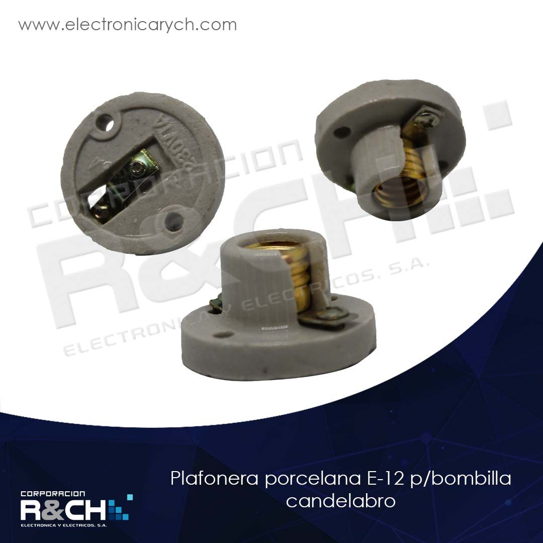 60-522 plafonera porcelana E-12 p/bombilla candelabro
