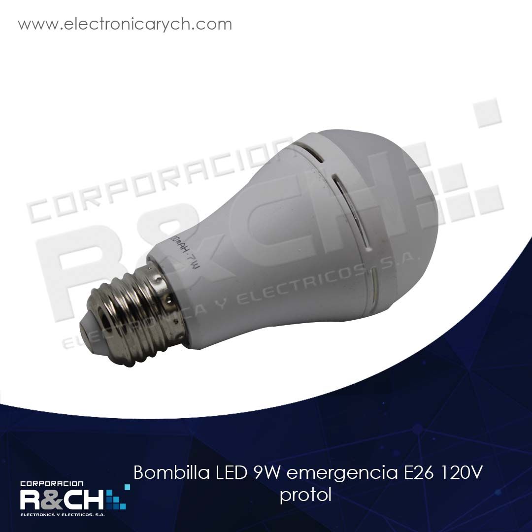60-ELED-9W bombilla LED 9W emergencia E26 120V protol