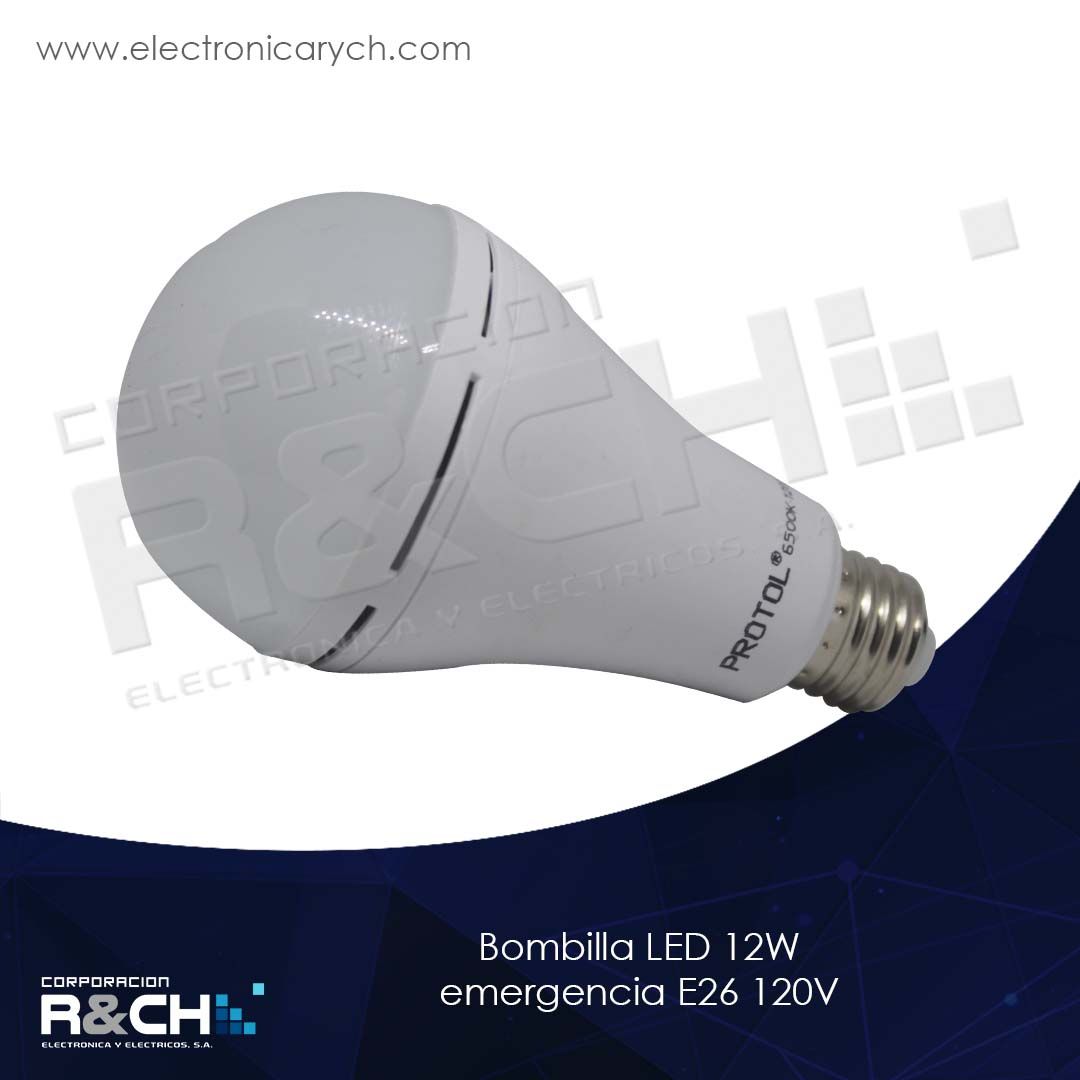 60-ELED-12W bombilla LED 12W emergencia E26 120V