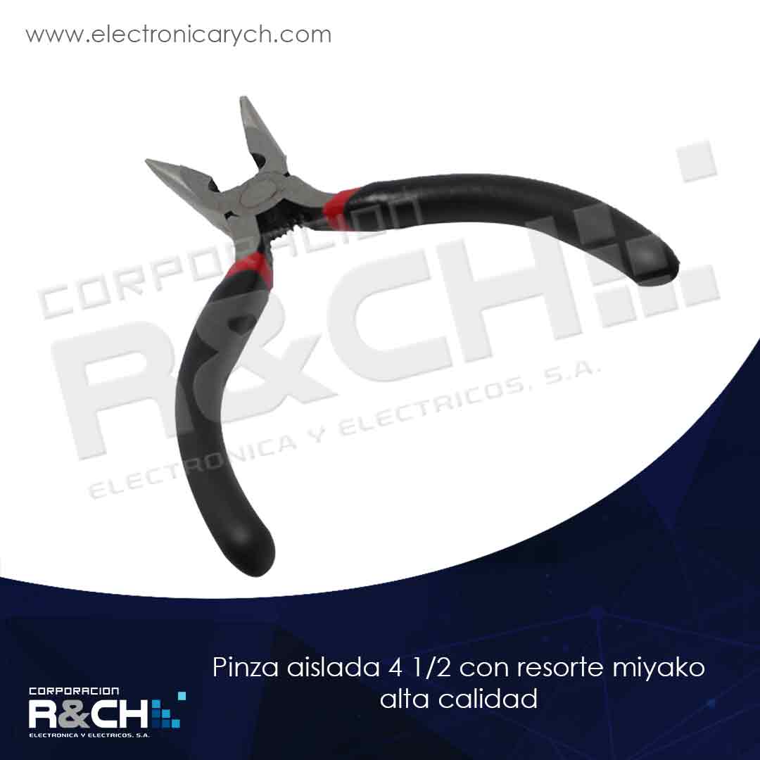 MIY-038 pinza aislada 4 1/2 con resorte miyako alta calidad