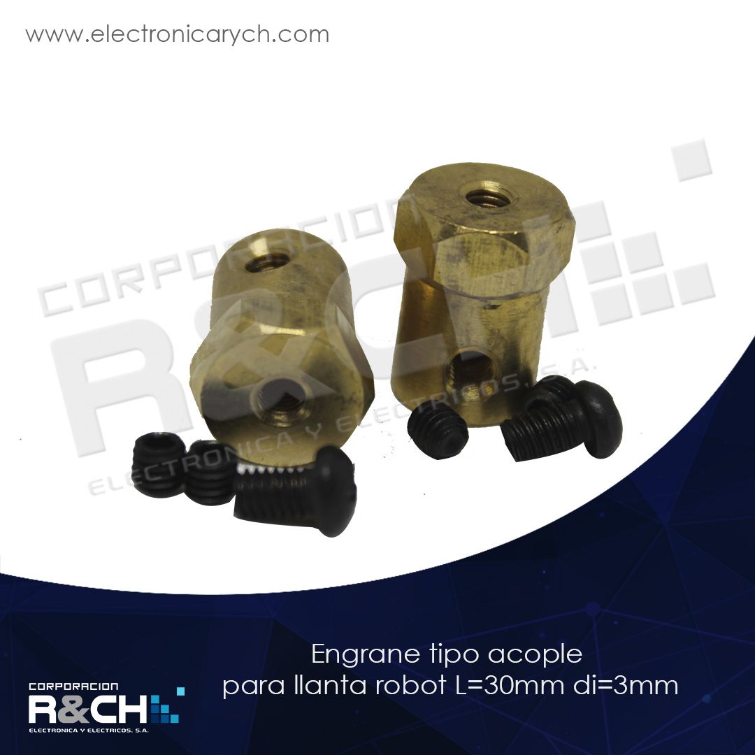EG-30M5 engrane tipo acople para llanta robot L=30mm di=3mm