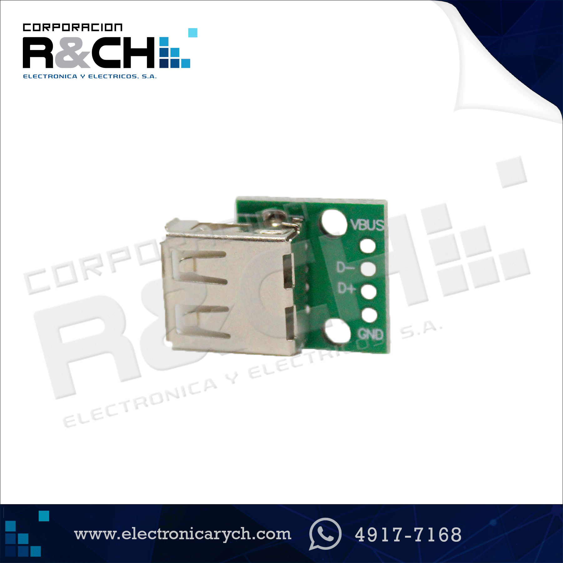 MD-USB2 Modulo USB 2.0 jack placa 4 pin 2.54mm