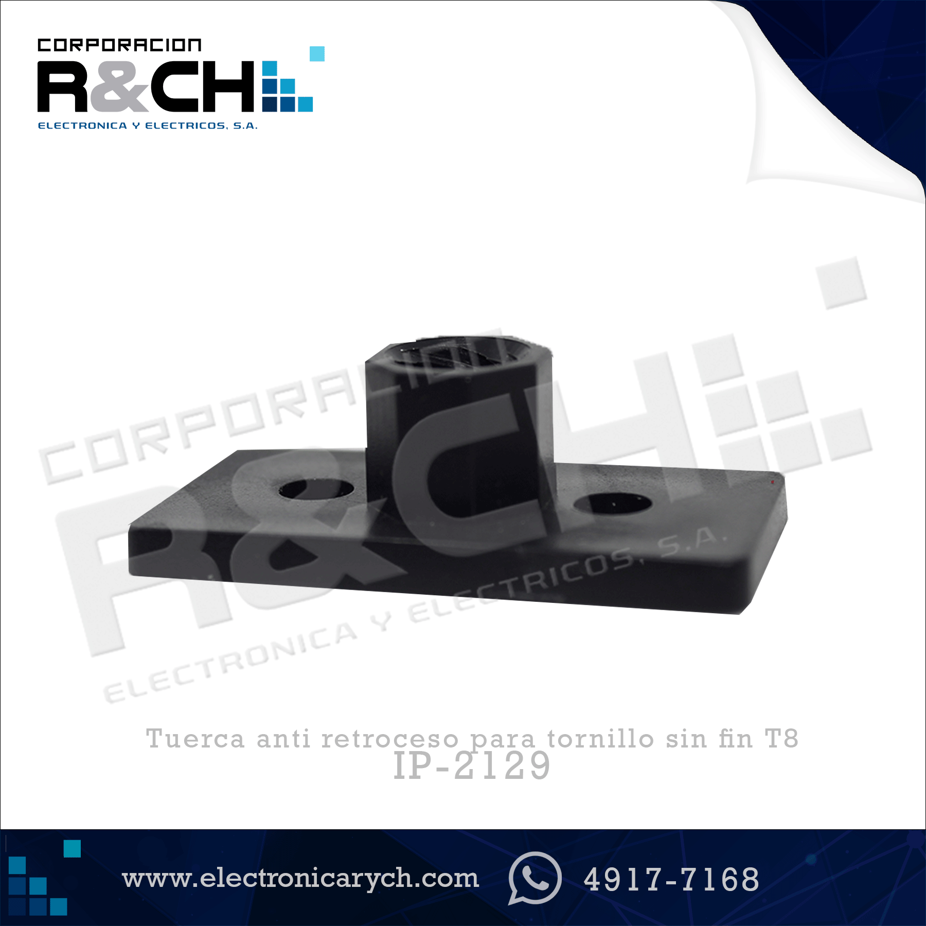 IP-2129 Tuerca anti retroceso para tornillo sin fin T8