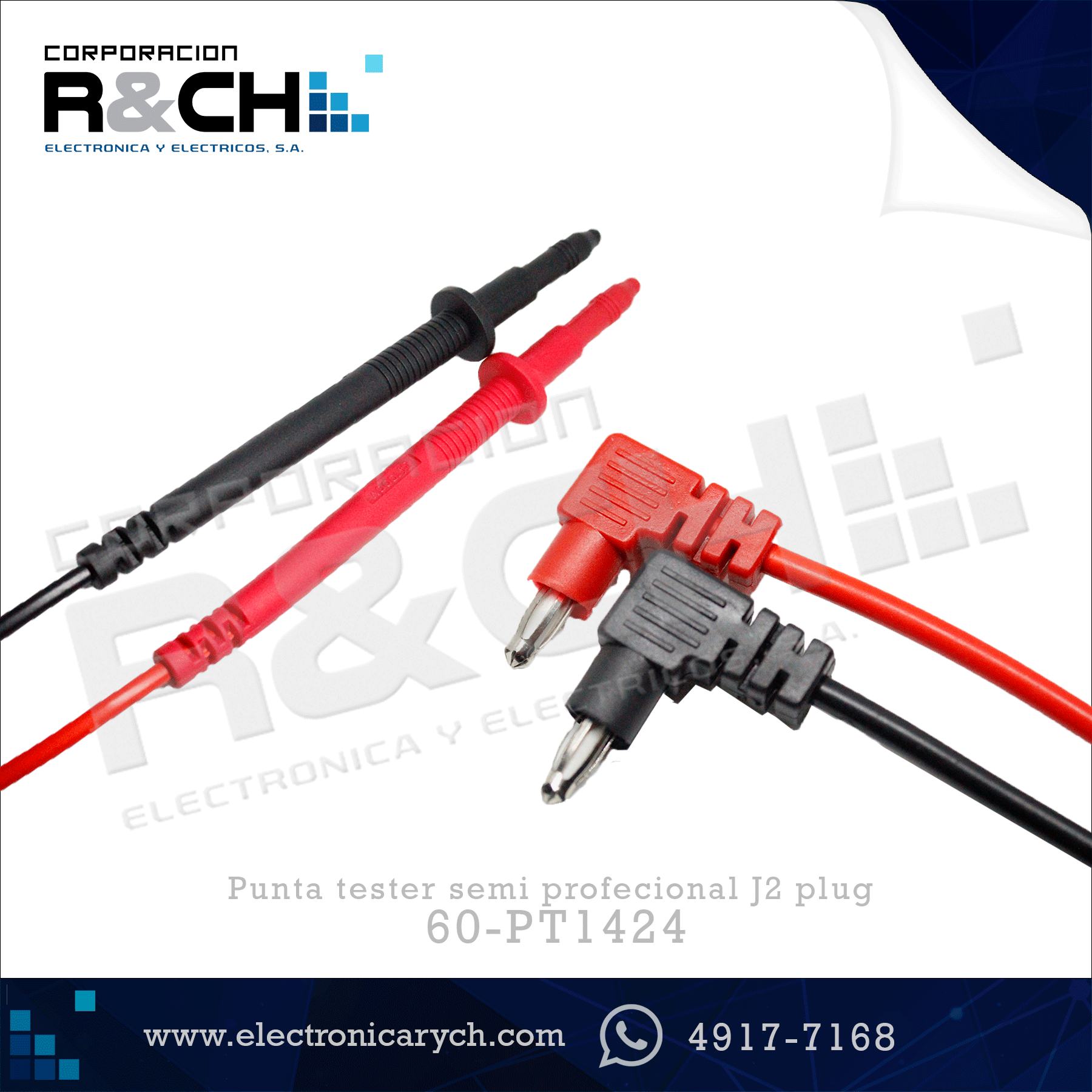 60-PT1424 punta tester semi profecional J2 plug