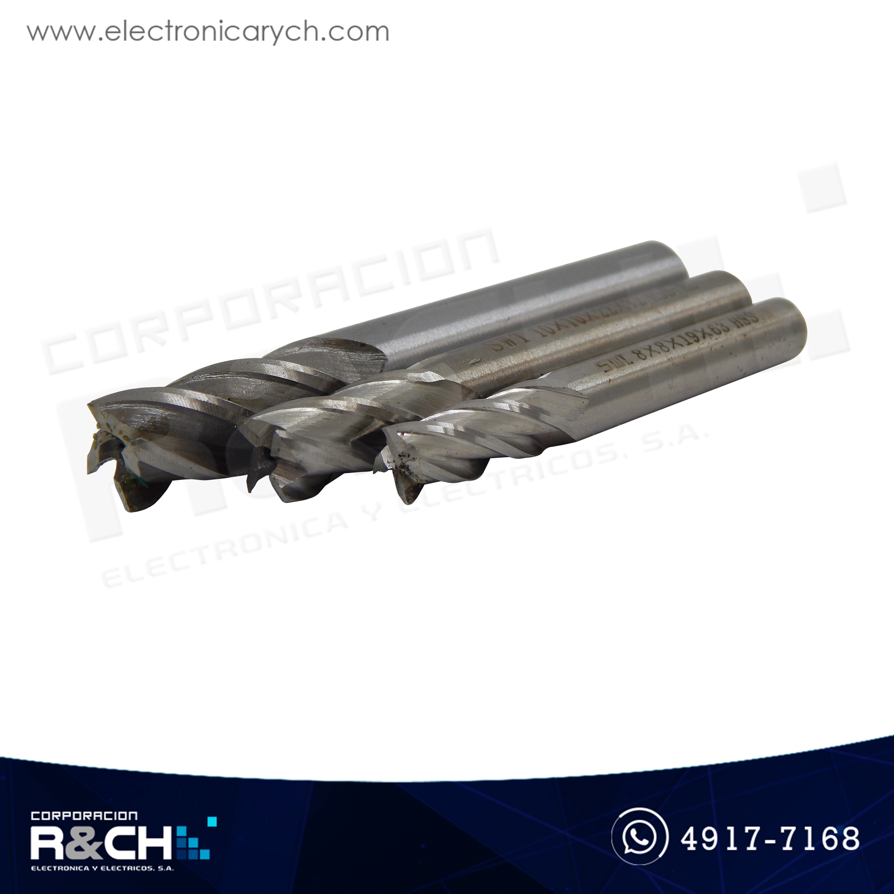 BC-812 Broca set 3 Unidades para CNC 8,10,12mm