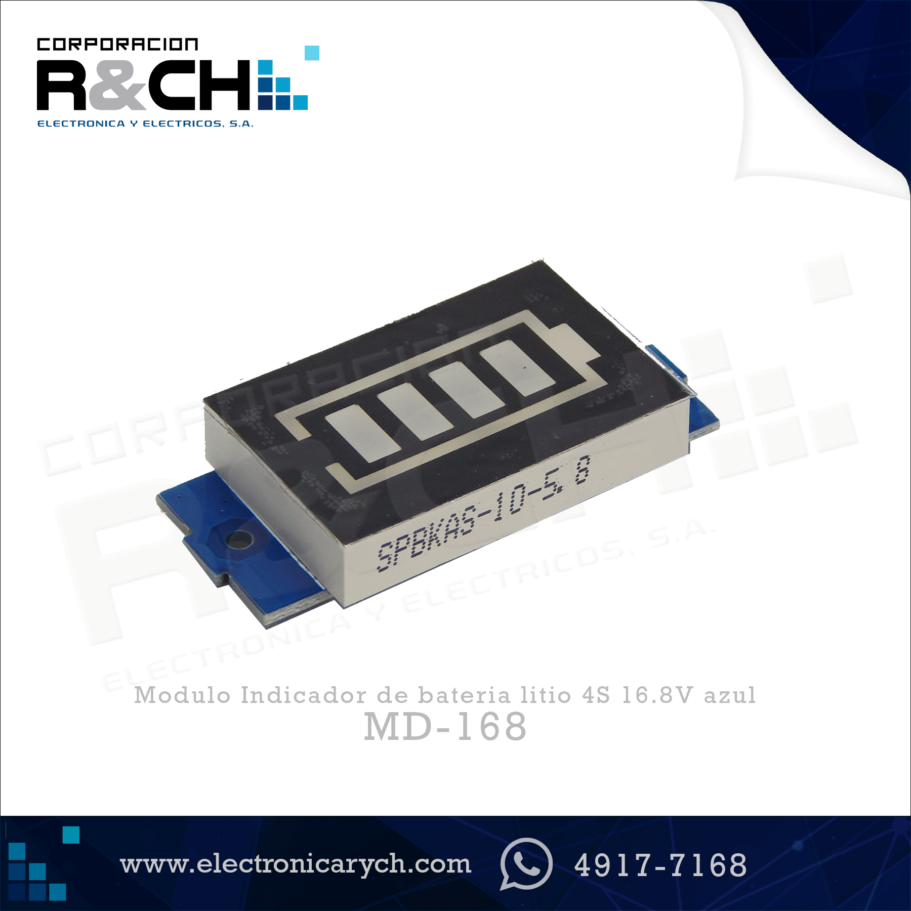 MD-168 Modulo Indicador de bateria litio 4S 16.8V azul