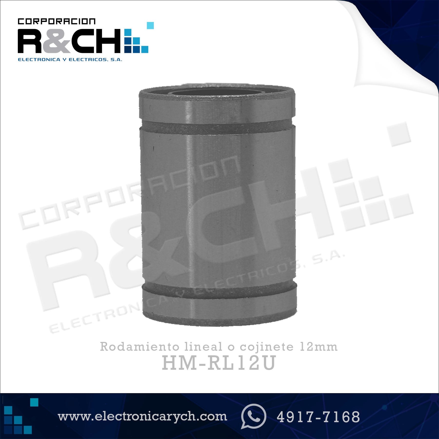 HM-RL12U rodamiento lineal o cojinete 12mm