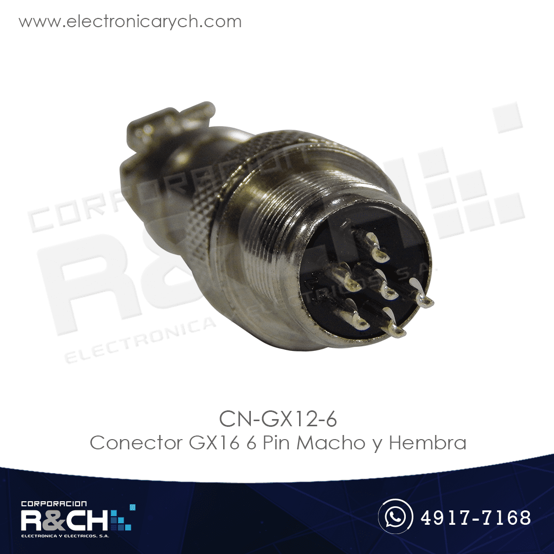 CN-GX12-6 Conector GX16 6 Pin Macho y Hembra