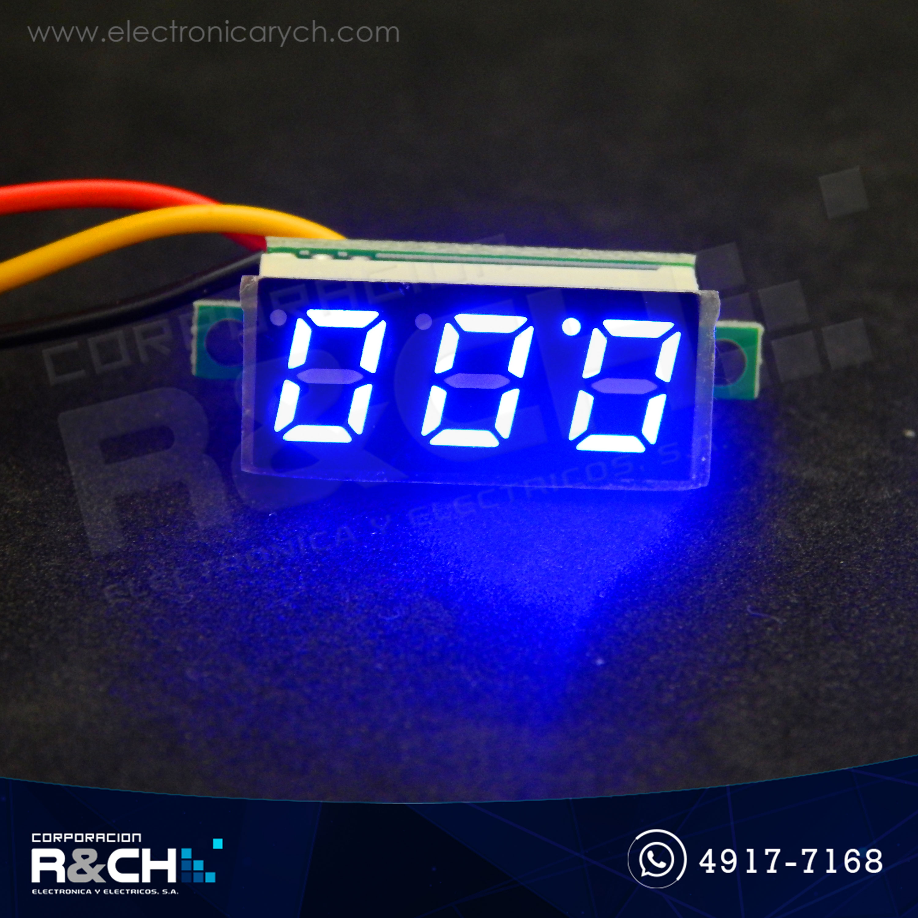 MD-DP28B Voltímetro 0.28&quot; 2.5-30V dos lineas tipo display Azul