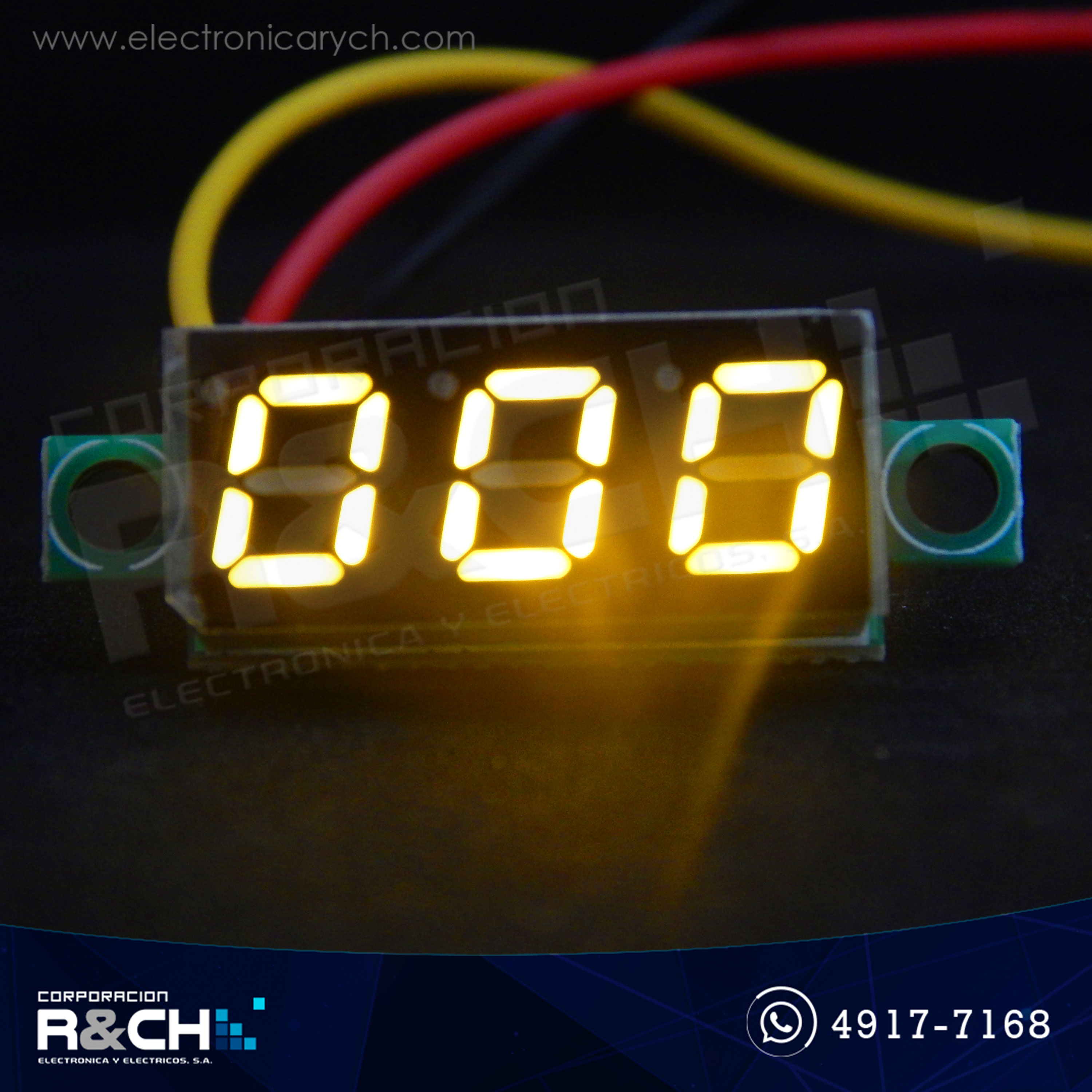 MD-DP28Y Voltímetro 0.28&quot; 2.5-30V dos lineas tipo display Amarillo