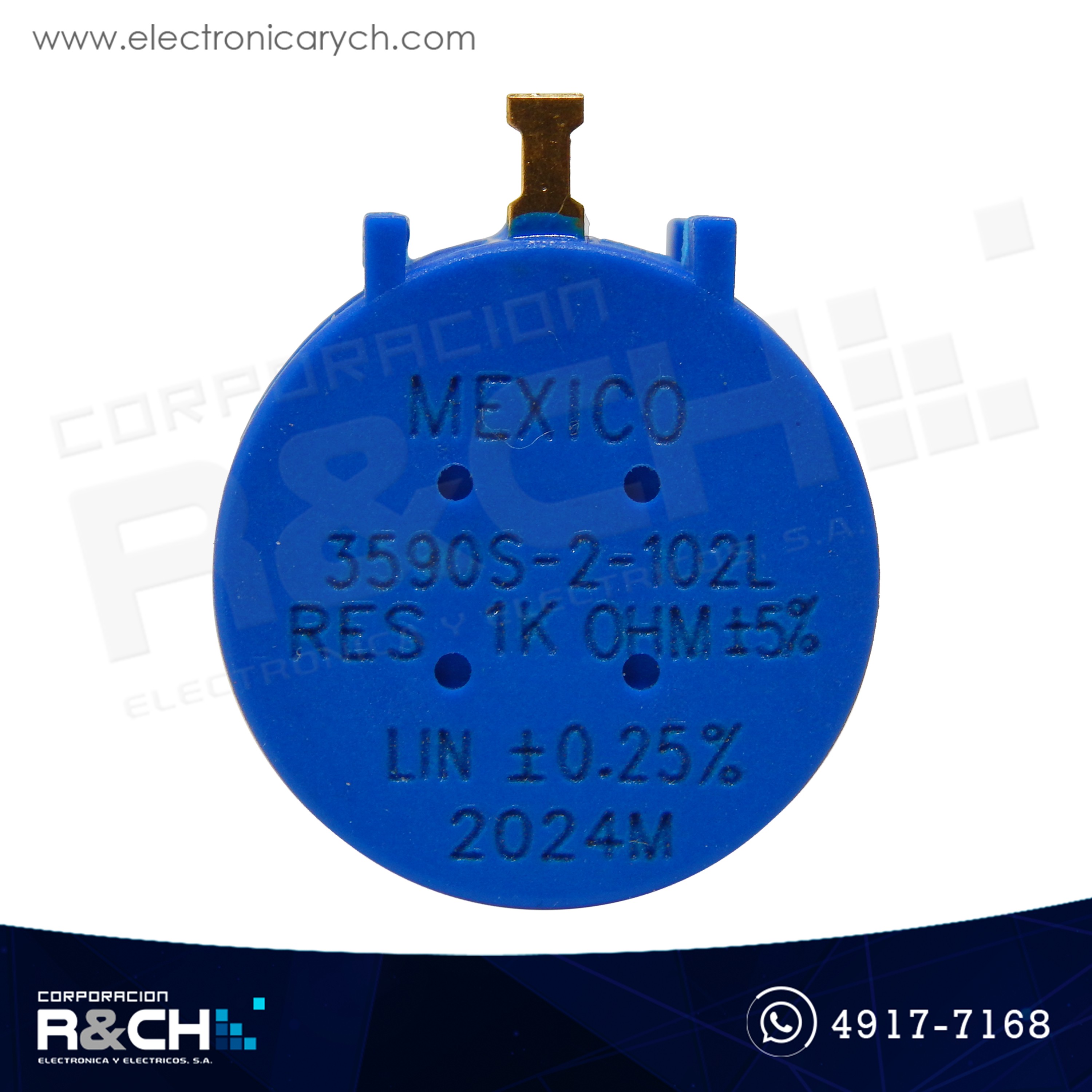 3590S-1K Potenciómetro 10 vueltas 1Kohm precision azul 102