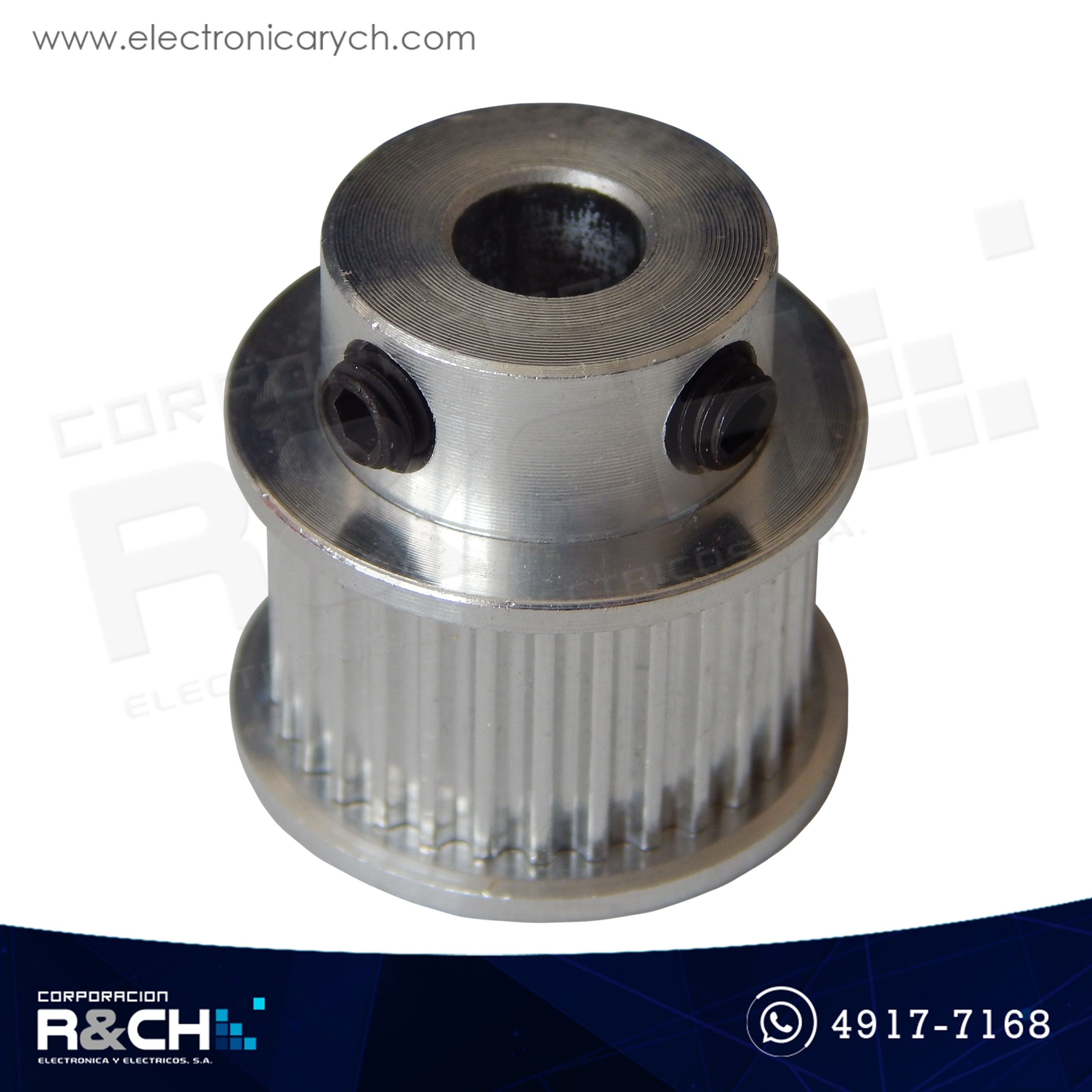 PL-30163 Polea GT2 dentada 30 dientes para faja 10mm diámetro eje 6.35mm