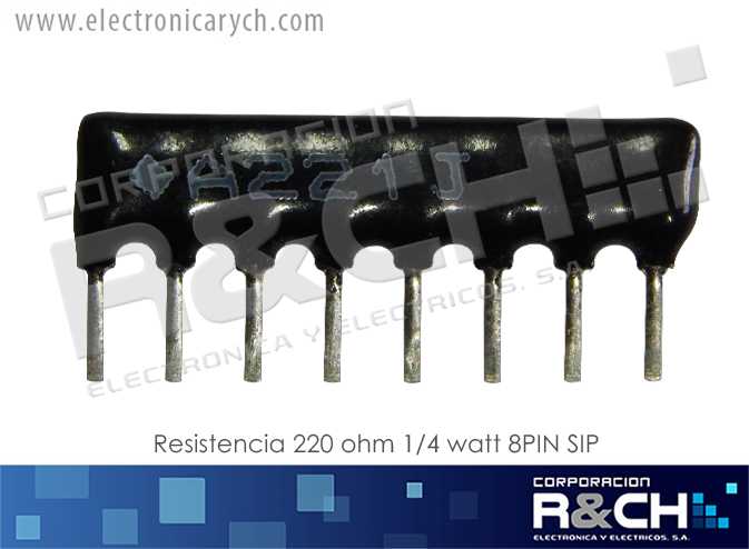 RX-220S resistencia 220 ohm 1/4 watt 8PIN SIP