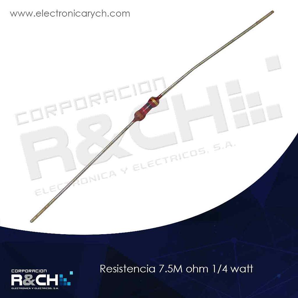 RX-7.5M/14 resistencia 7.5M ohm 1/4 watt