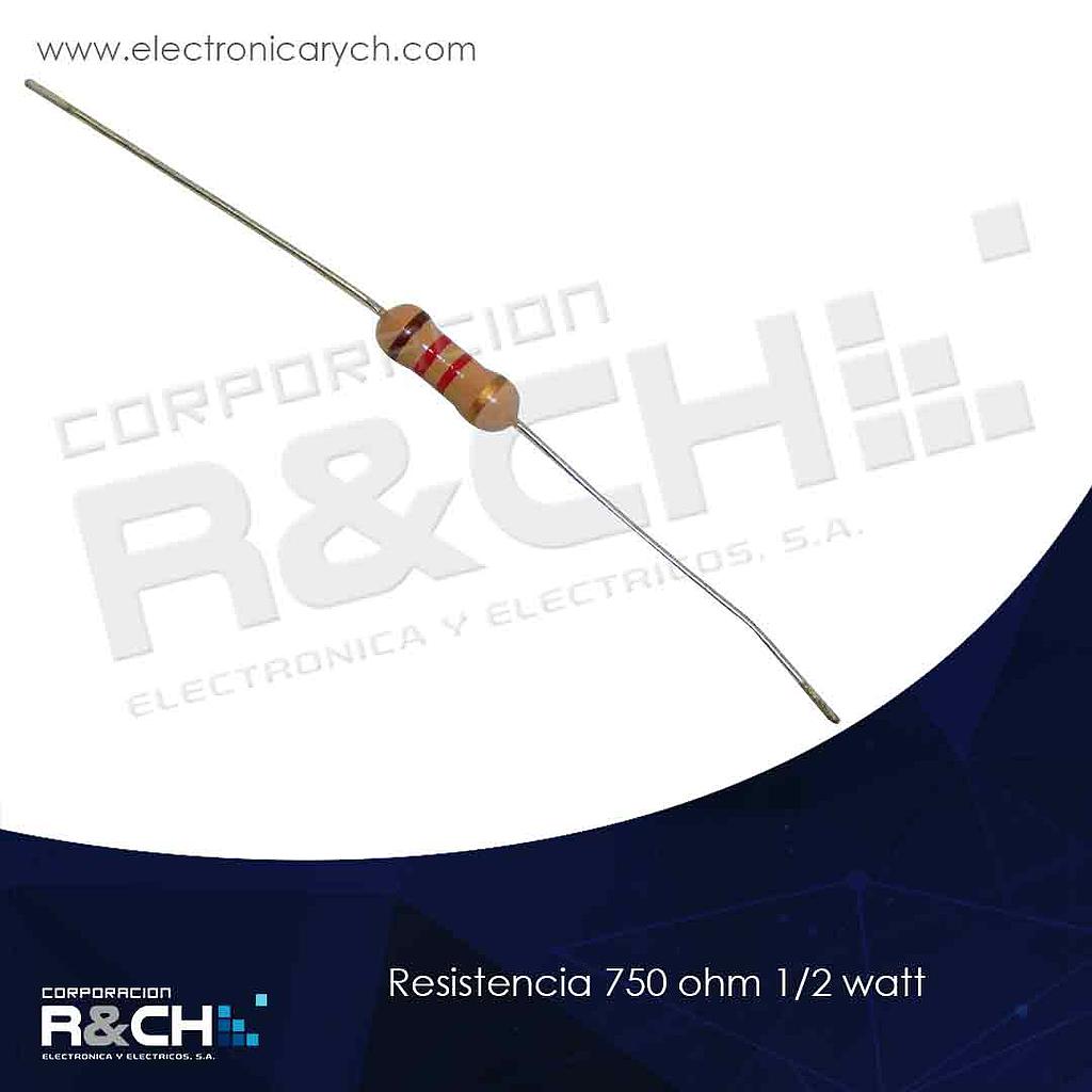 RX-750/12 resistencia 750 ohm 1/2 watt