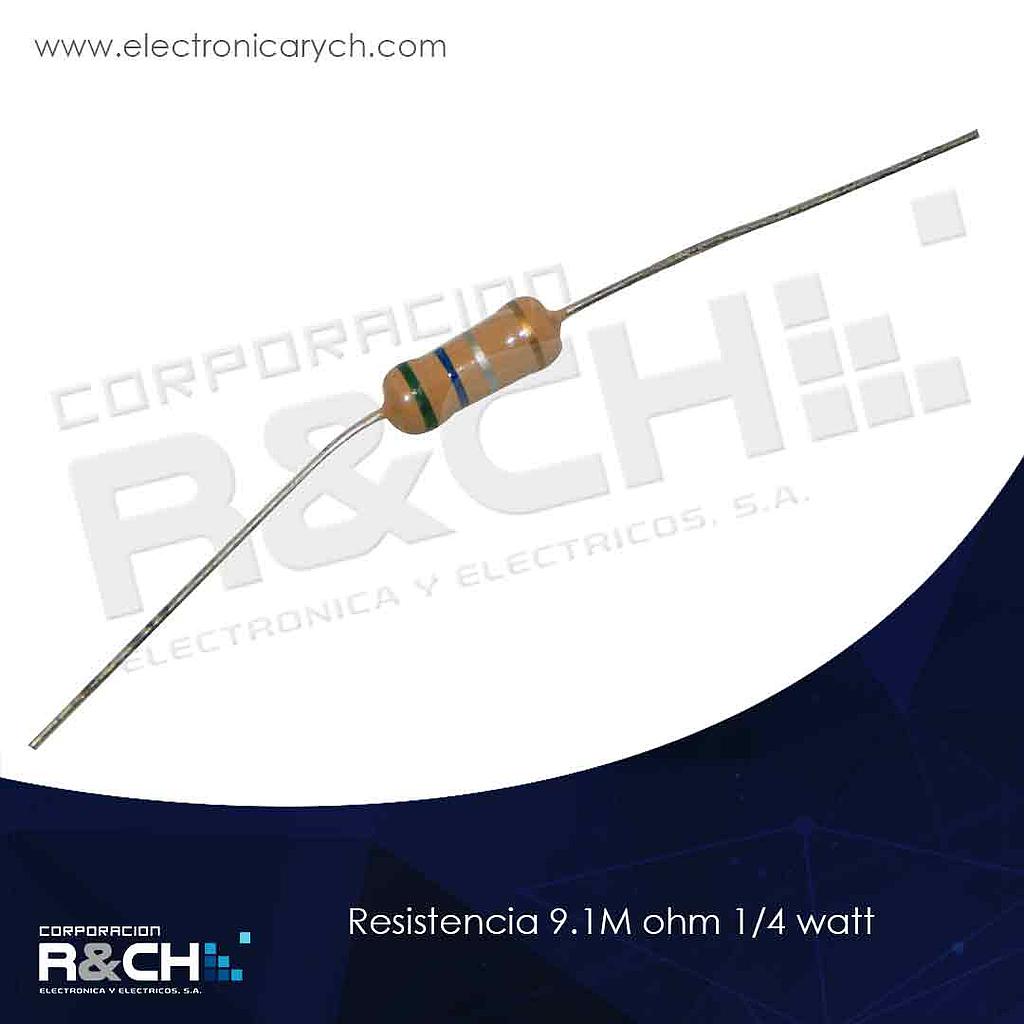 RX-9.1M/14 resistencia 9.1M ohm 1/4 watt