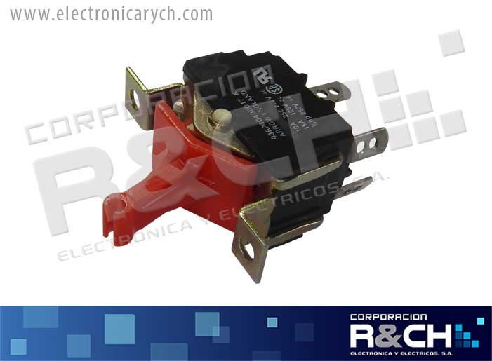 SW-8943 switch 2 polos 1 tiro 15A 125V/220V palanca roja