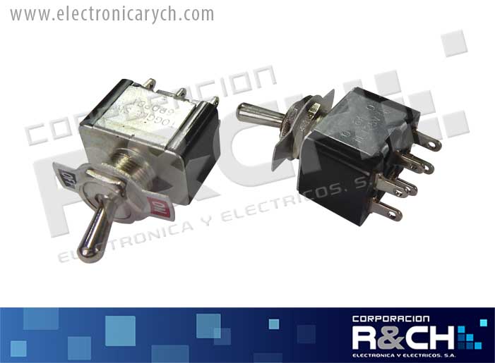 SW-DPDT-PM6A switch 2 polos 2 pos palanca med 6A