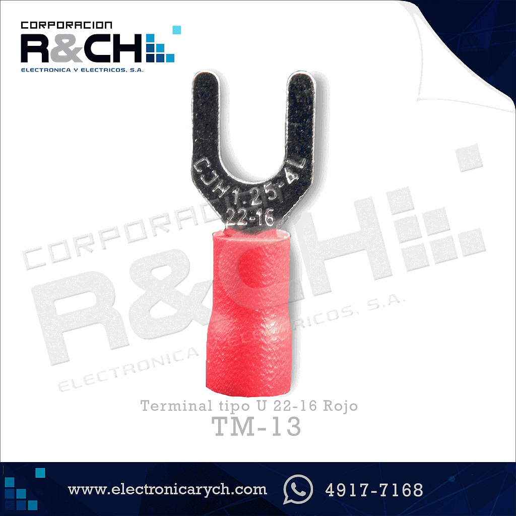 TM-13 terminal tipo U  22-16 rojo