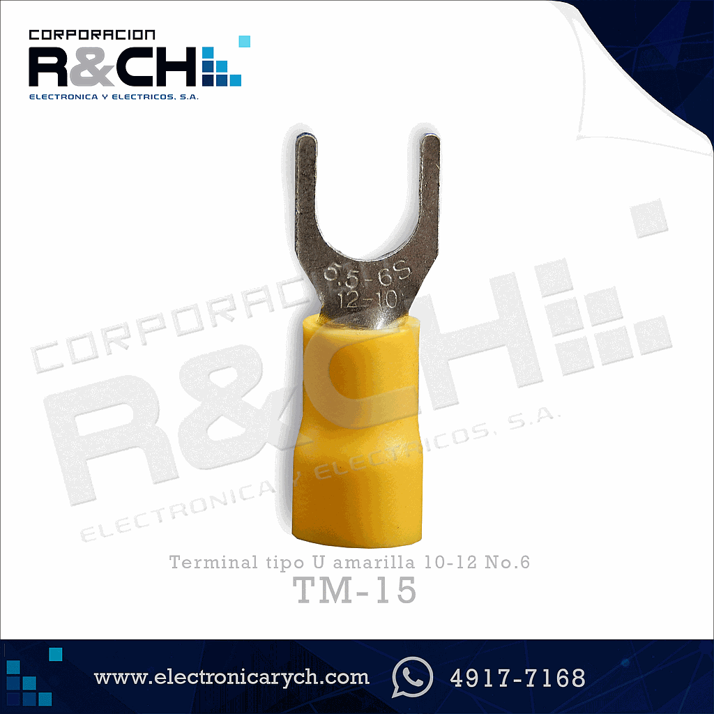 TM-15 Terminal tipo U amarilla 10-12 No.6