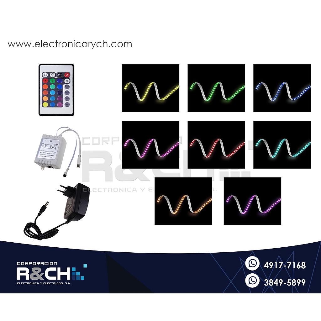 LD-3528TRGB tira LED RGB p/interior 12V +control+trafo 2A