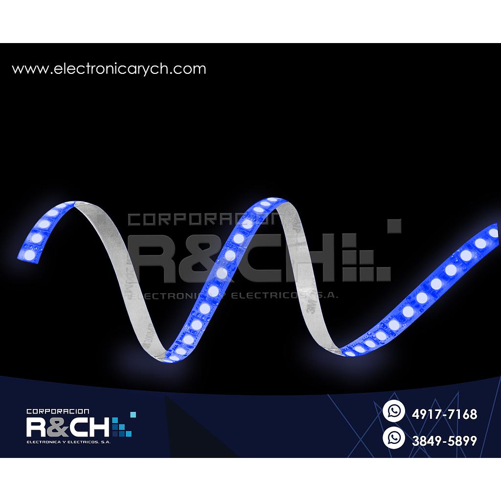 LD-3528AZ tira de LED azul c-adhesivo 5m 12V 2A p/interior 1 metro