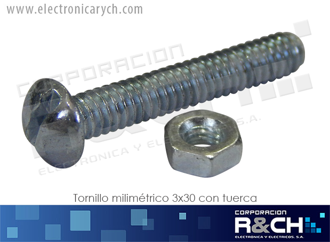 TOR20 tornillo milimetrico 19mm largo con tuerca