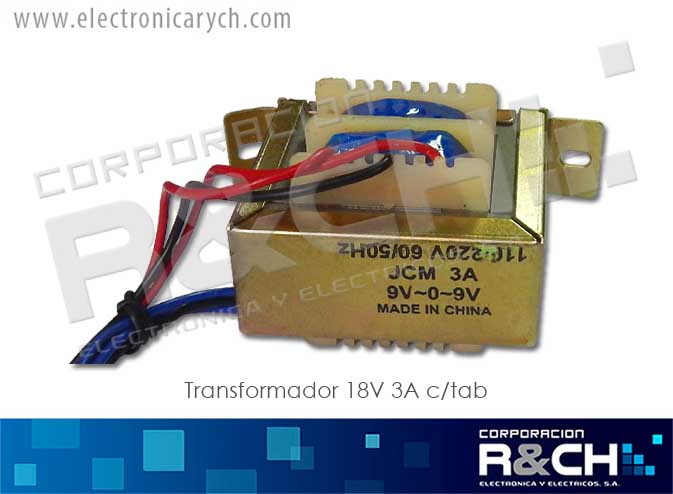 TF-18/3T transformador 18V 3A c/tab