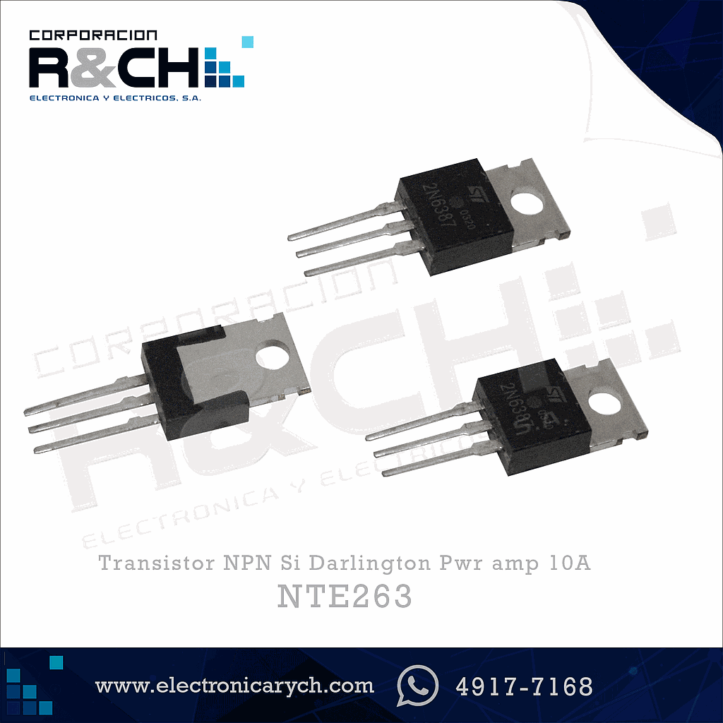 NTE263 transistor NPN Si Darlington Pwr amp 10A