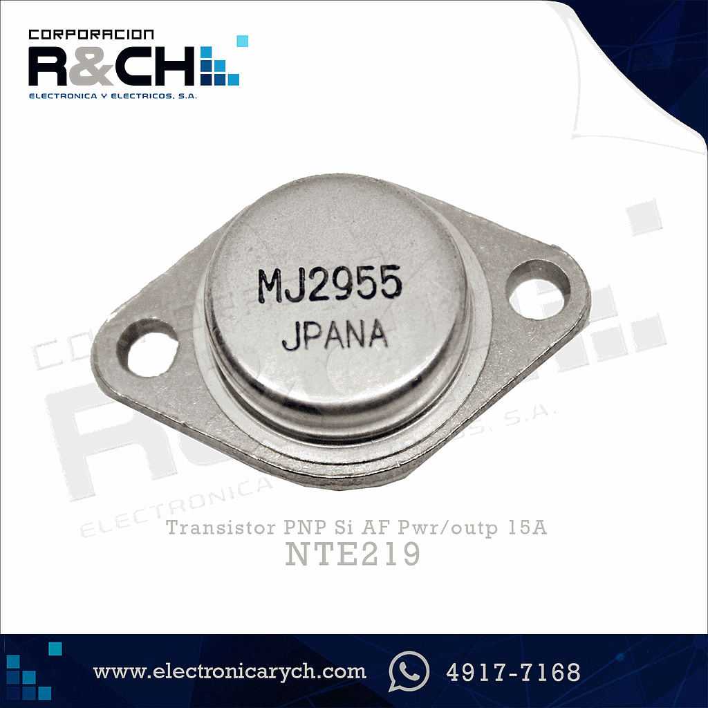 NTE219 transistor PNP Si AF Pwr/outp 15A