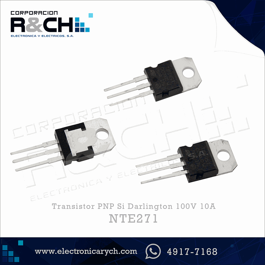 NTE271 transistor PNP Si Darlington 100V 10A