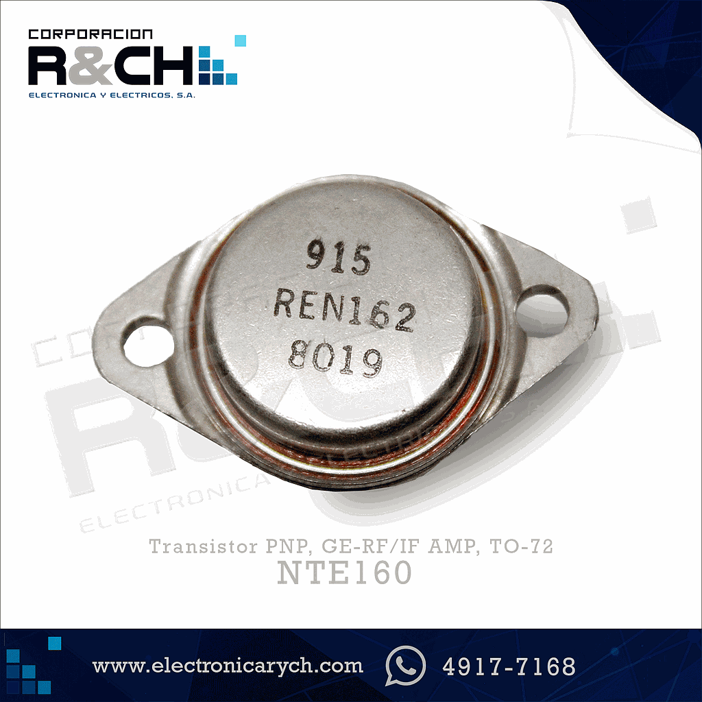 NTE160 transistor PNP, GE-RF/IF AMP, TO-72
