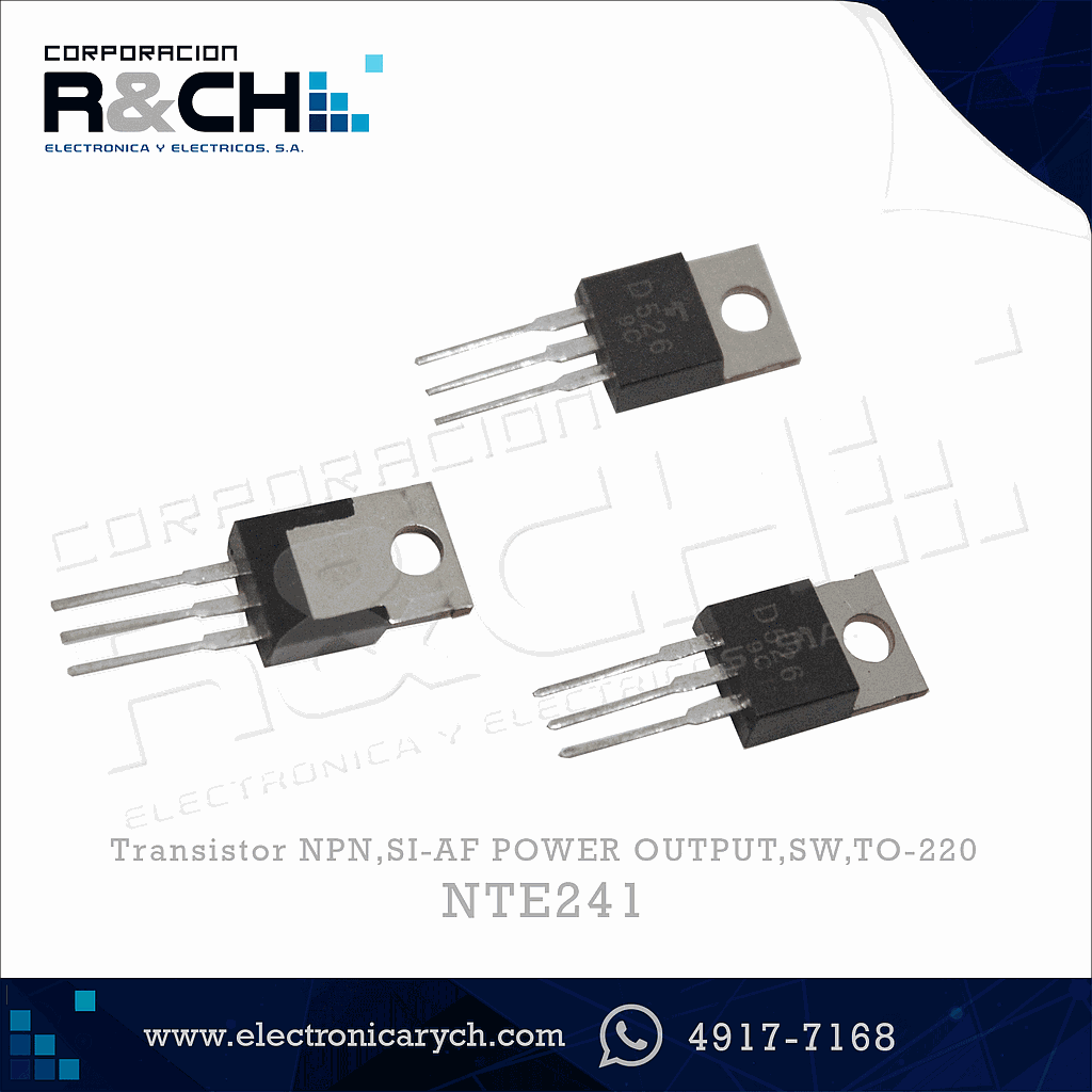 NTE241 transistor NPN,SI-AF POWER OUTPUT,SW,TO-220