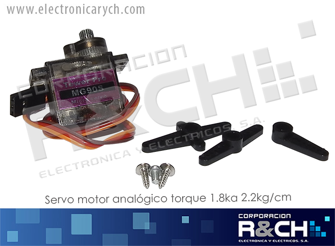 MT-MG90S servo motor  analogico torque 1.8ka 2.2kg/cm 360 grados