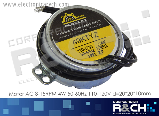 MT-15AC motor AC 8-15RPM 4W 50-60Hz 110-120V d=20*20*10mm