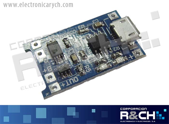 MD-18650 Modulo Cargador Bateria 18650 1A Vo=5, Micro USB