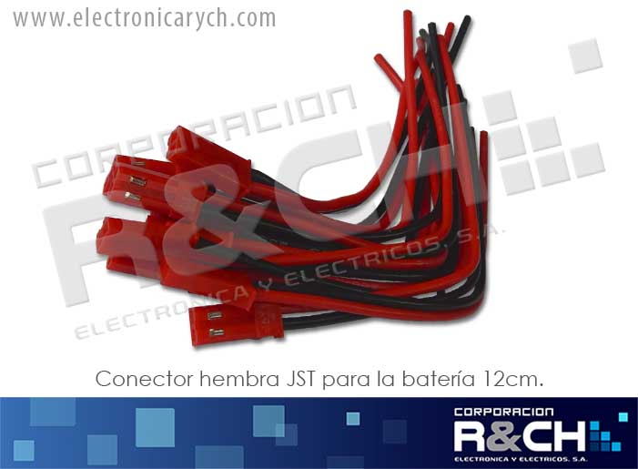 CN-JSTF conector hembra JST para bateria 12cm