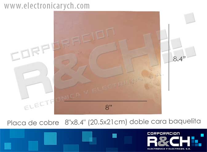 PC-C8D placa de cobre 8&quot;x8.4&quot; (20.5x21cm) doble cara baquelita