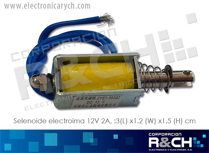 MD-65306 solenoide electroima 12V 2A, : 3 (L) x1.2 (W) x1.5 (H) cm