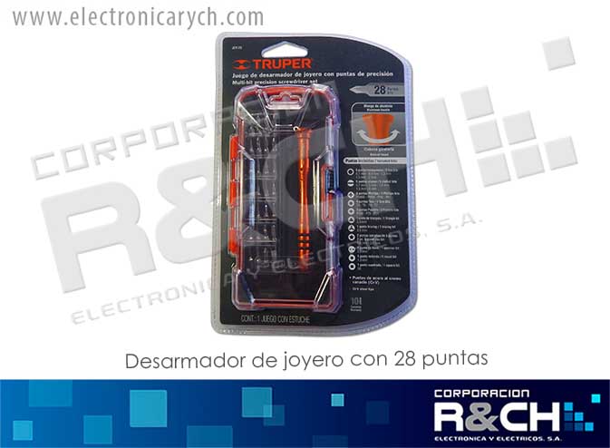 14160 destornillador juego de 29 pcs de joyero o de precisión Truper